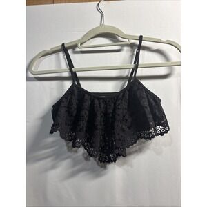 Victoria's Secret Small Body by Victoria Black Sexy Lace V Flounce Bralette
